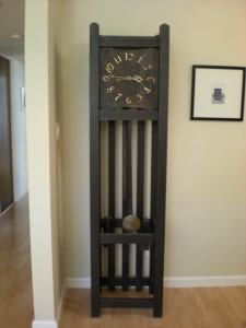 Mission style arts and crafts tall case clock