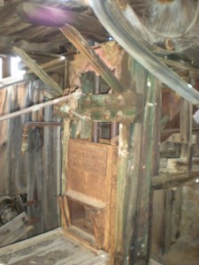 Actual stamp or crushing mechanism inside mill.