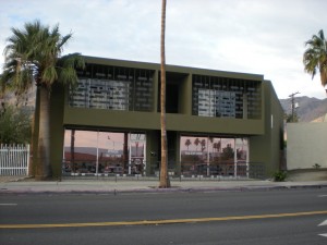Commercial building with metal screens