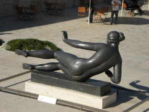 Female nude at arrival plaza