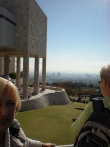 Getty over looking gardens and Exhibition Pavilion