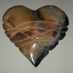 Beach bon fired ceramic heart by Melissa Woodburn