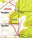 1941 USGS map showing NFD and railroad approximate route.