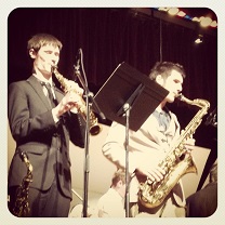 Thomas Kelly and Ran Roatta of the Brubeck Institute Fellow Quintet play during the 2013 Brubeck Festival