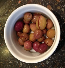 First batch of brine cured olives from abandoned Folsom olive orchard.