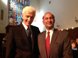 Dr. David Thompson, Pastor of the experience, with Mo Mohanna in St. Paul's Episcopal Church.