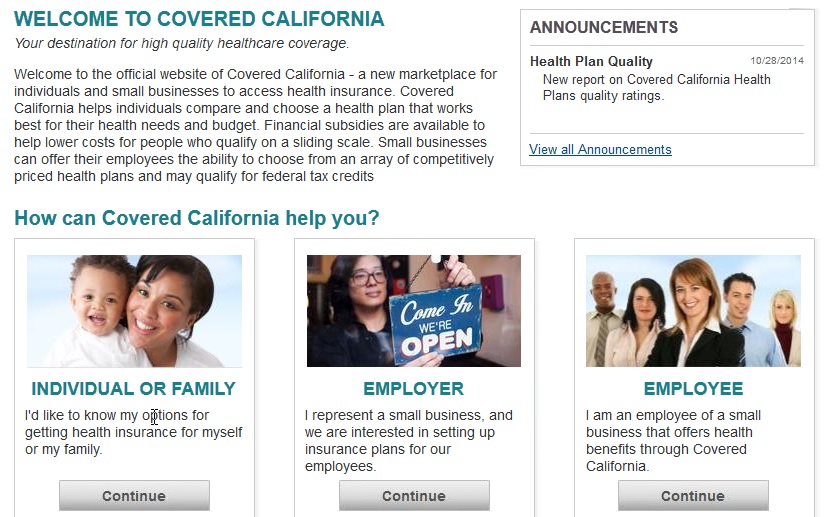 Covered California Website to Verify MediCal Eligibility