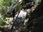This rotten bridge stops our hike on the Humbug Trail.
