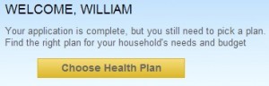 Choose a Health Plan button may not always work.