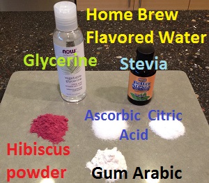 Ingredients for home brew citrus flavored water.
