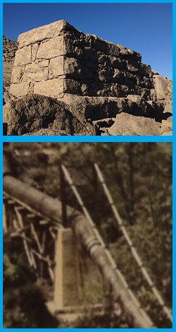 Comparison of Zantgraf mine and Salyer mines' suspension bridge abutments for water pipe.