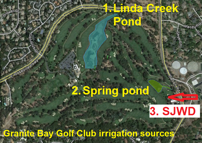 Three sources of irrigation water for Granite Bay Golf Club.