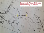 Sacramento, Placer & Nevada Rail Road map (ca. 1860's) showing Rose Springs.