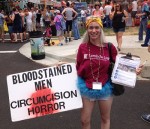 Lambda Legal with Bloodstained Men against circumcision horror.