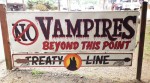 No Vampires beyond this point treaty line sign near Rialto Beach, Olympic National Park