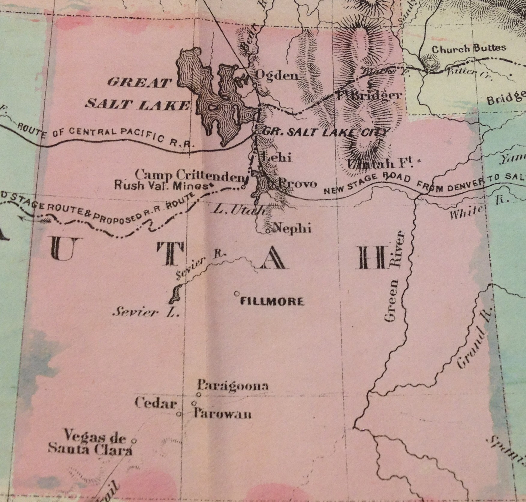 Utah Territory 1865 map