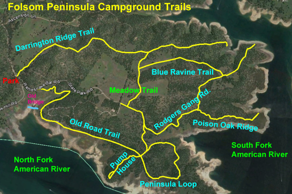 Easy Hiking On Folsom S Peninsula Campground Trails