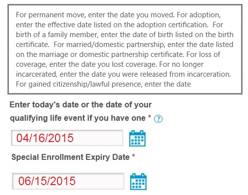 You can usually use the date you are updating your income in the Covered California system.