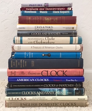 My little collection of clock and watch books.