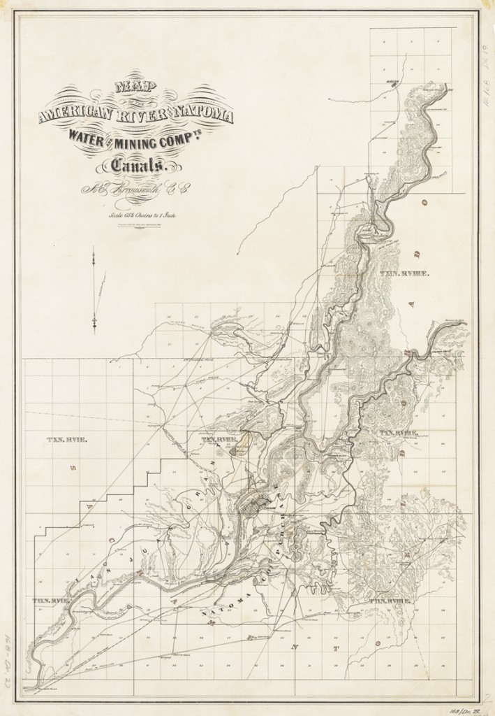 1910 American River Water Canal Map - IMK