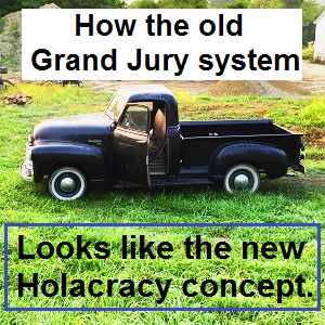 The centuries old Grand Jury system closely resembles the new Holacracy management concept for organizations.