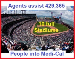Agents assisted 429,365 individuals with Medi-Cal eligibility over a 19 month period.