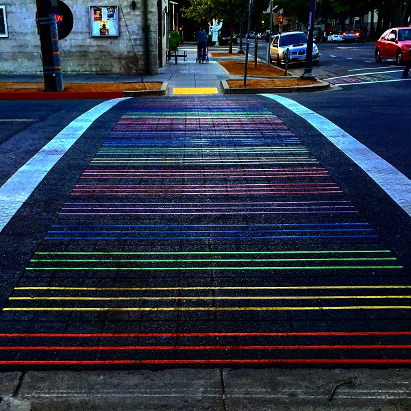 Sacramento Rainbow Crosswalks installed in October of 2015.