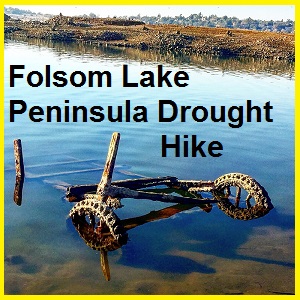 Hiking down the peninsula of Folsom Lake during drought and finding historic relics of the past.