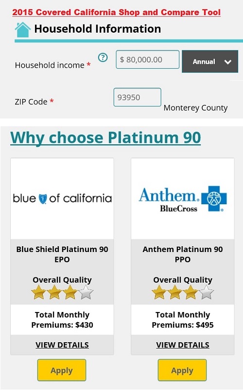 The 2015 Covered California Shop and Compare Tool showed a Blue Shield EPO being offered in a Monterey County zip code. But the plan wasn't really offered and a consumer was denied health insurance for SEP December 2015 enrollment.