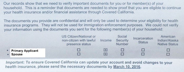 Covered California account holders are receiving letters demanding income information they may already have submitted.