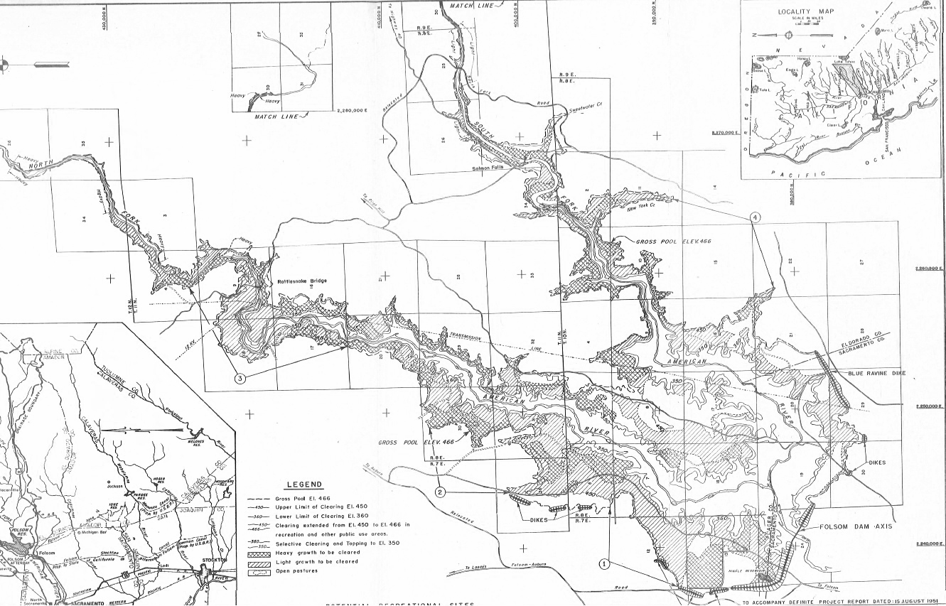 Folsom, Lake, Map, Brush, Trees, Map, History, Water Levels