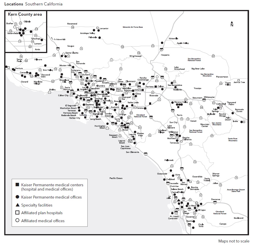 Kaiser permanente locations in california map highmark spending acoount