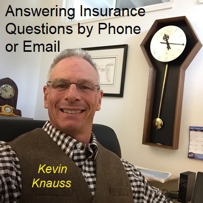 Kevin Knauss answering phone calls at his home office.