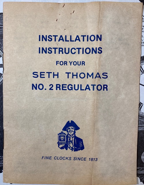 Instruction manual for the 1976 replica of the Seth Thomas No. 2.