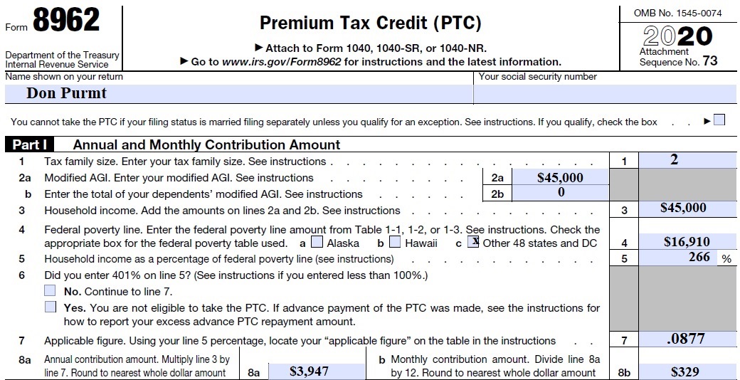 Turbo Tax Irs Form 8962 Fillable Printable Forms Free Online