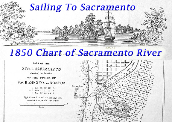 Original 1850 map of the Sacramento River compared to the Sacramento San Joaquin Delta in the 21st century.
