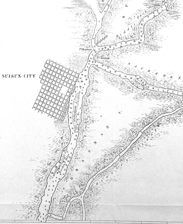 Brannan island noted along with in river islands of Larkin, Gillespie, and Ida close to Suisun (Rio Vista), 1850.