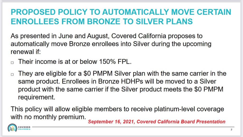 Conditions for flipping consumers from a Bronze plan into a Silver plan with the same carrier.