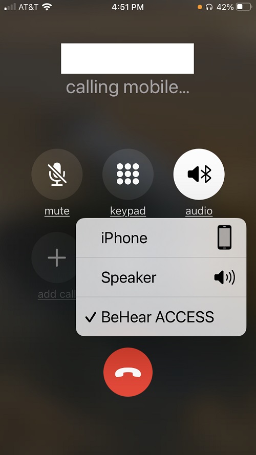 When connected via Bluetooth, the BeHear Access will work with your mobile phone for hands free conversations.