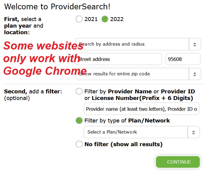 Some health plans have poor consumer websites that are complicated and may not work with all internet browsers.