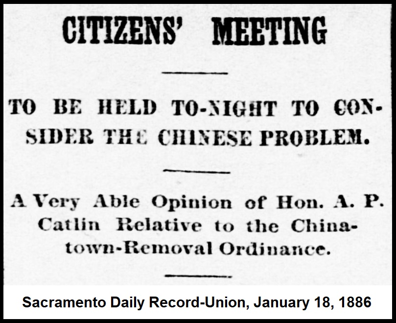 Against public sentiment, Amos determined a proposed Sacramento ordinance to evict Chinese people from the city was unconstitutional.
