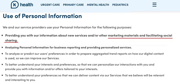 Why would an app gather your information to facilitate social sharing? This makes no sense, especially for a health care application.