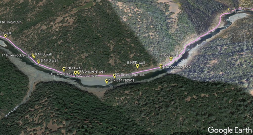 This part of the hike curves around the canyon where a couple different creeks from El Dorado county enter the North Fork of the American River.