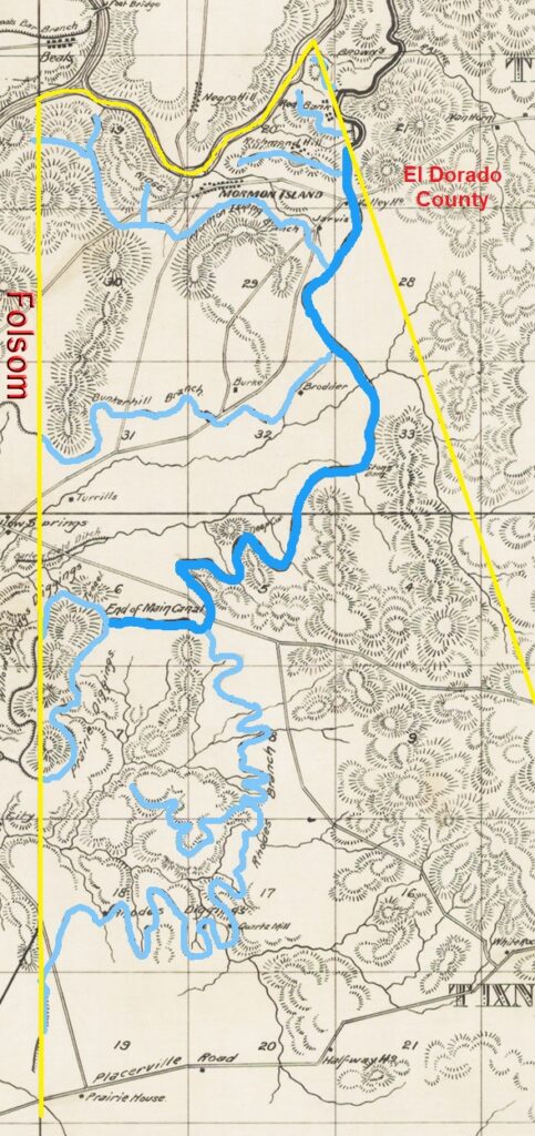 The northern part of Natoma Township had miles of water canals, instrumental for the mining operations at Prairie City and Rhodes Diggins.