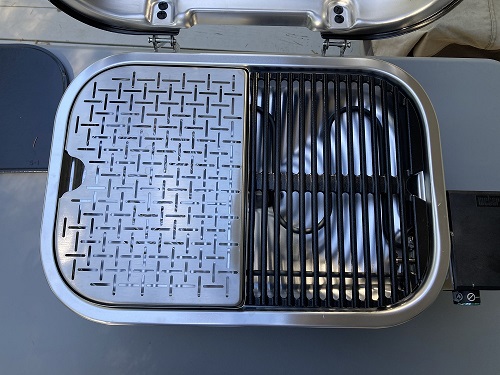 The electric Weber Lumin grill also comes with a stainless steel steam or smoking accessory, which I'll try next.
