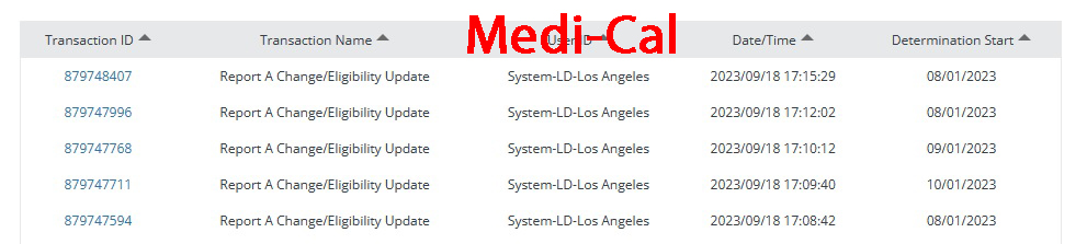 Medi-Cal is very efficient at messing with Covered California accounts and cancelling the health insurance and flipping the family into Medi-Cal with no notice or authorization.