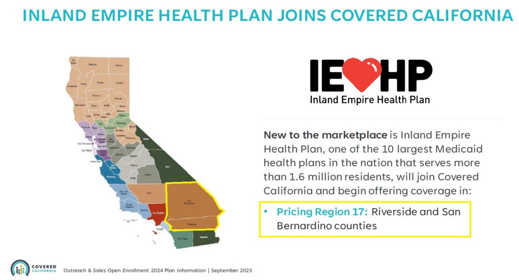 Inland Empire Health Plan Region 17, Riverside and San Bernardino counties.