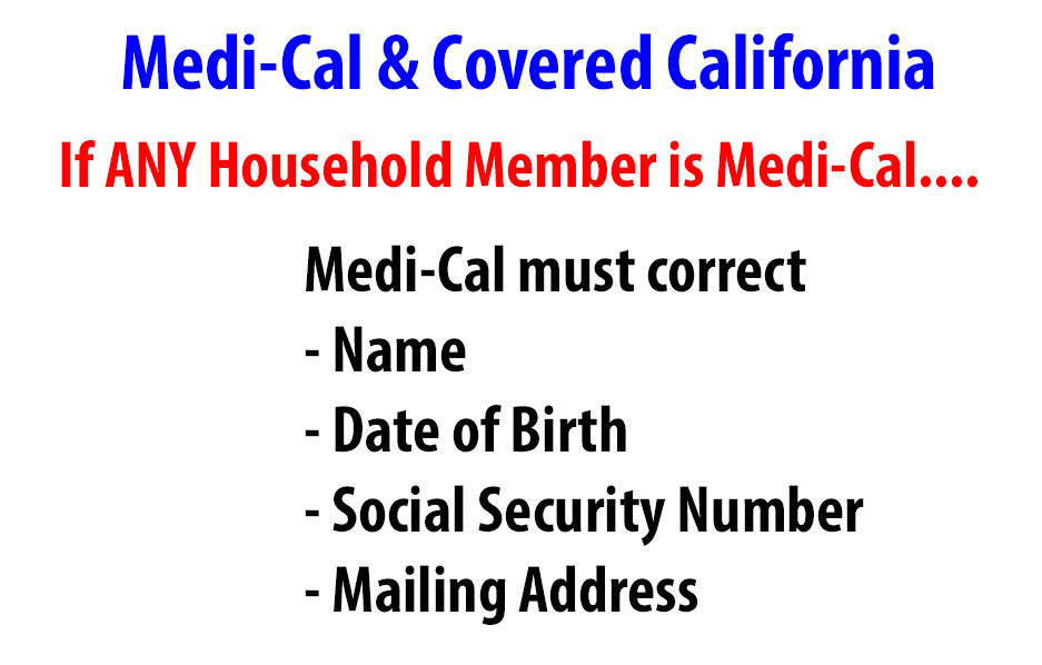 You must correct some information with your County Medi-Cal office.