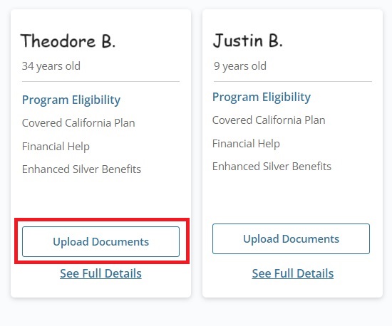 Click on Upload Documents to get to the verification page.