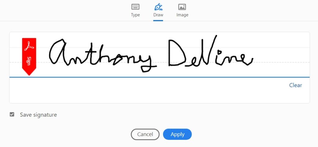 You can draw your own signature.